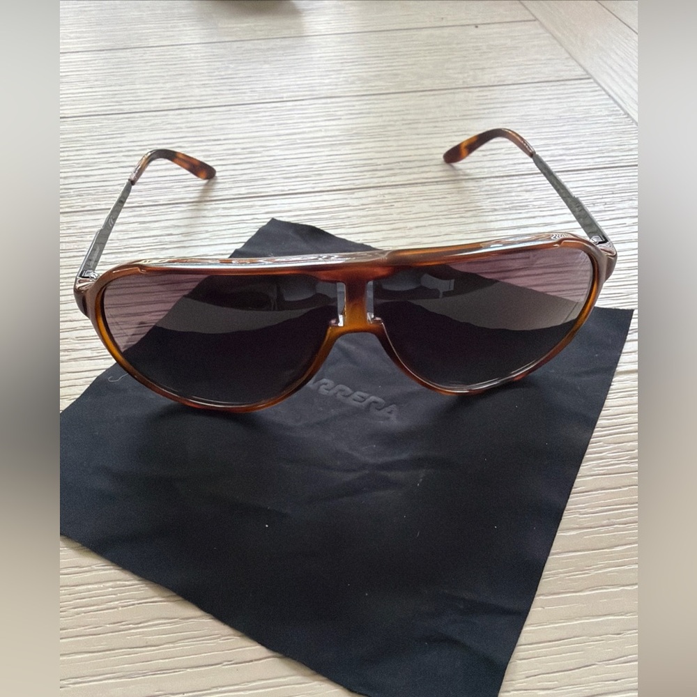 Carrera Tortoiseshell Aviator Sunglasses with Dark Lenses